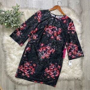 Trina Turk Grenandine Floral Print Sequin Perforated Mini Dress 10‎